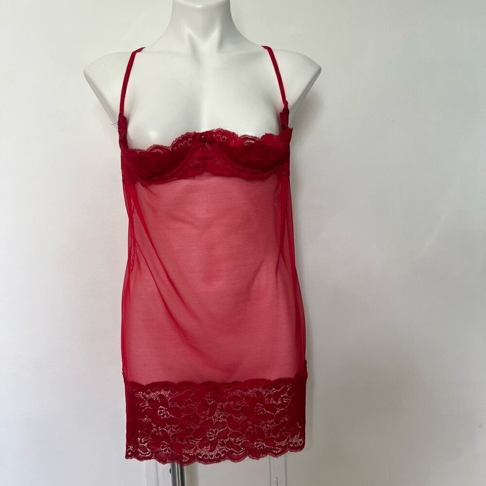 Shirley of Hollywood Sexy Red Lace Teddy